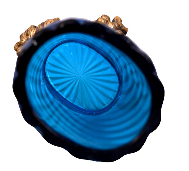 Signed Pair of Blue BACCARAT Crystal Vases with Gilt Bronze Mounts – Late 19th Century-6