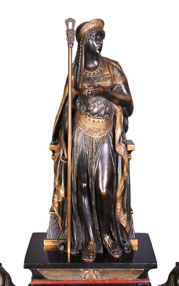 Emile Hébert and Georges Servant, Egyptian Revival Clock, 19th Century-2
