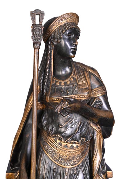 Emile Hébert and Georges Servant, Egyptian Revival Clock, 19th Century-3