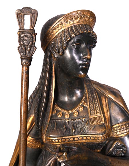 Emile Hébert and Georges Servant, Egyptian Revival Clock, 19th Century-4
