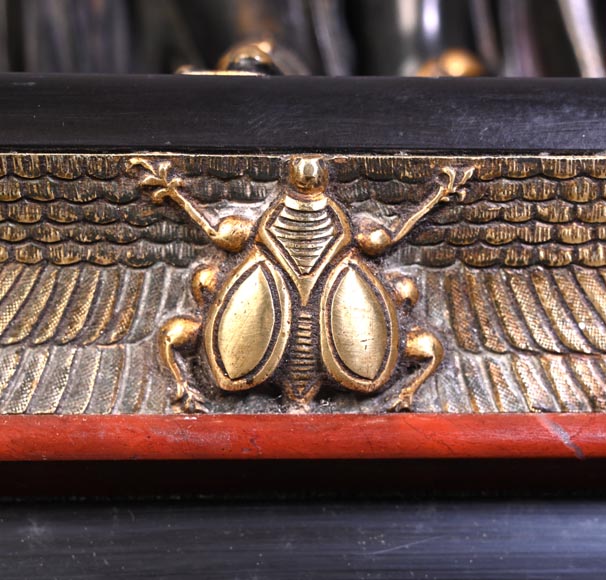 Emile Hébert and Georges Servant, Egyptian Revival Clock, 19th Century-8