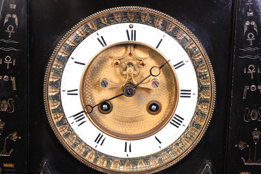 Emile Hébert and Georges Servant, Egyptian Revival Clock, 19th Century-10