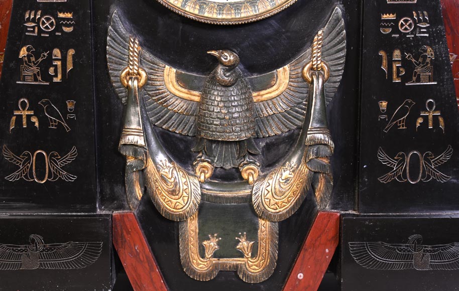 Emile Hébert and Georges Servant, Egyptian Revival Clock, 19th Century-11