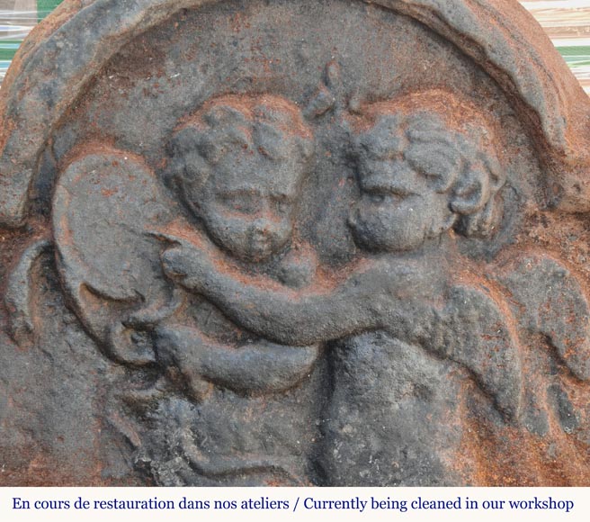 Small Louis XV period plaque with putti-1