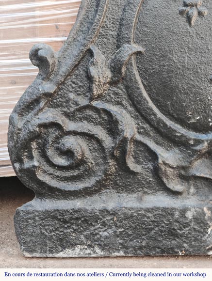 Small Louis XV period plaque with fleurs-de-lis and palmettes-3