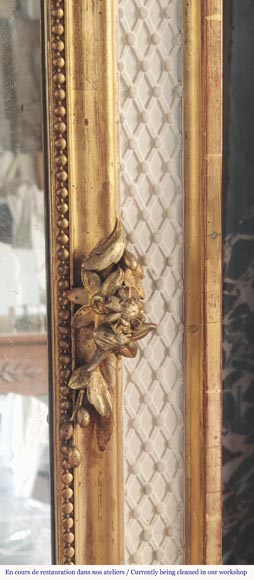 Napoleon III style trumeau, two-tone gilded and painted-4