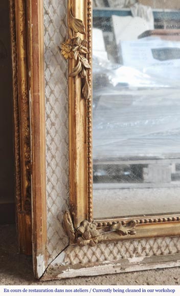 Napoleon III style trumeau, two-tone gilded and painted-5