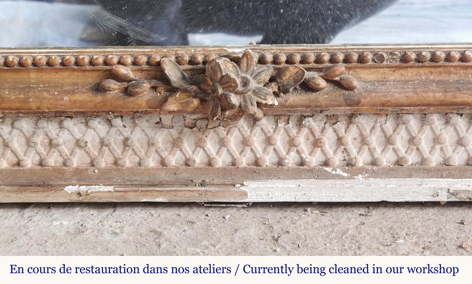 Napoleon III style trumeau, two-tone gilded and painted-6