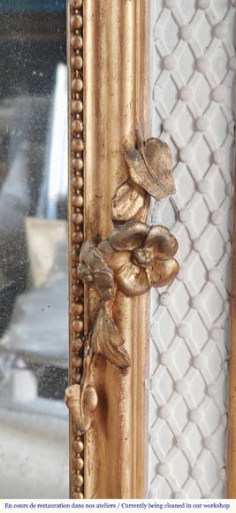 Napoleon III style trumeau, two-tone gilded and painted-7