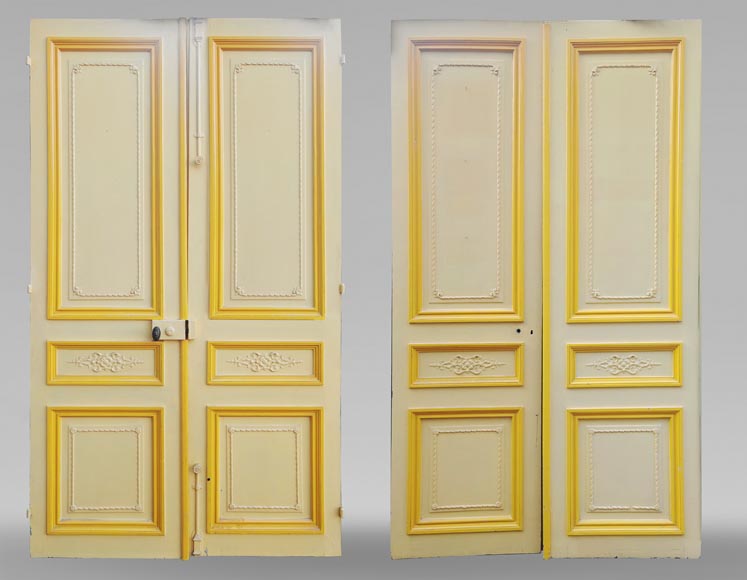 Pair of Louis XVI style double doors in carved wood-0