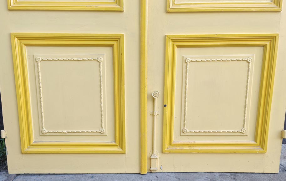 Pair of Louis XVI style double doors in carved wood-5