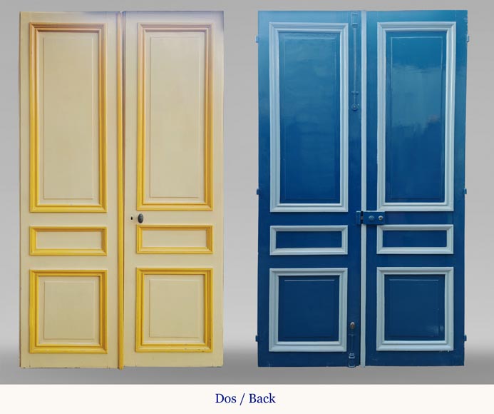 Pair of Louis XVI style double doors in carved wood-10