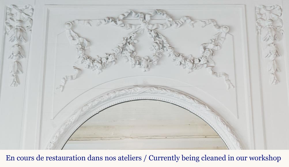 Louis XVI style trumeau with plant garlands-1