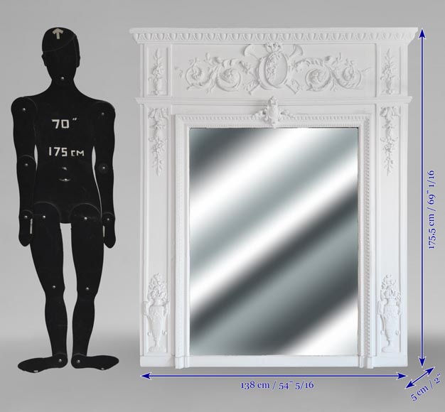 Louis XVI style trumeau with musical instruments-7