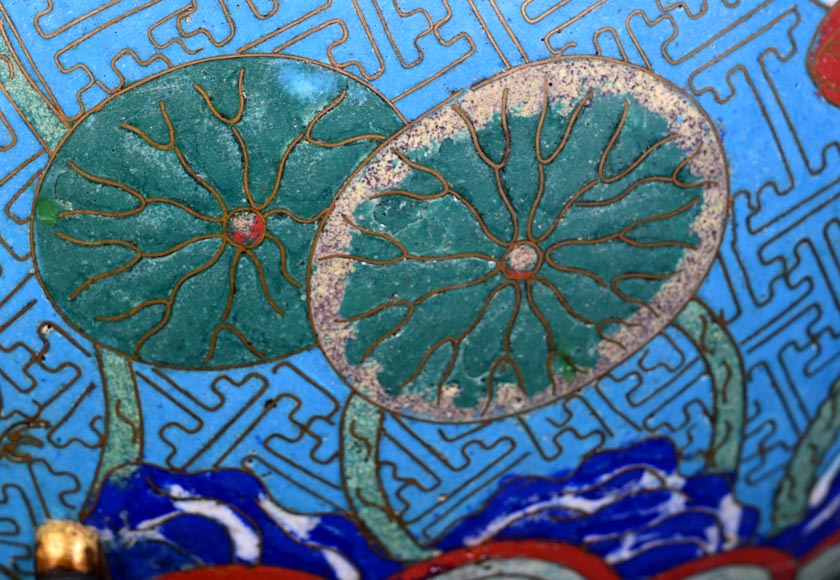 Cloisonné and Bronze Vase, Signed BARBEDIENNE, in the Style of Édouard LIÈVRE-8