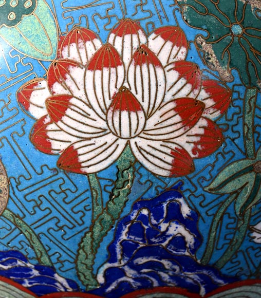 Cloisonné and Bronze Vase, Signed BARBEDIENNE, in the Style of Édouard LIÈVRE-9