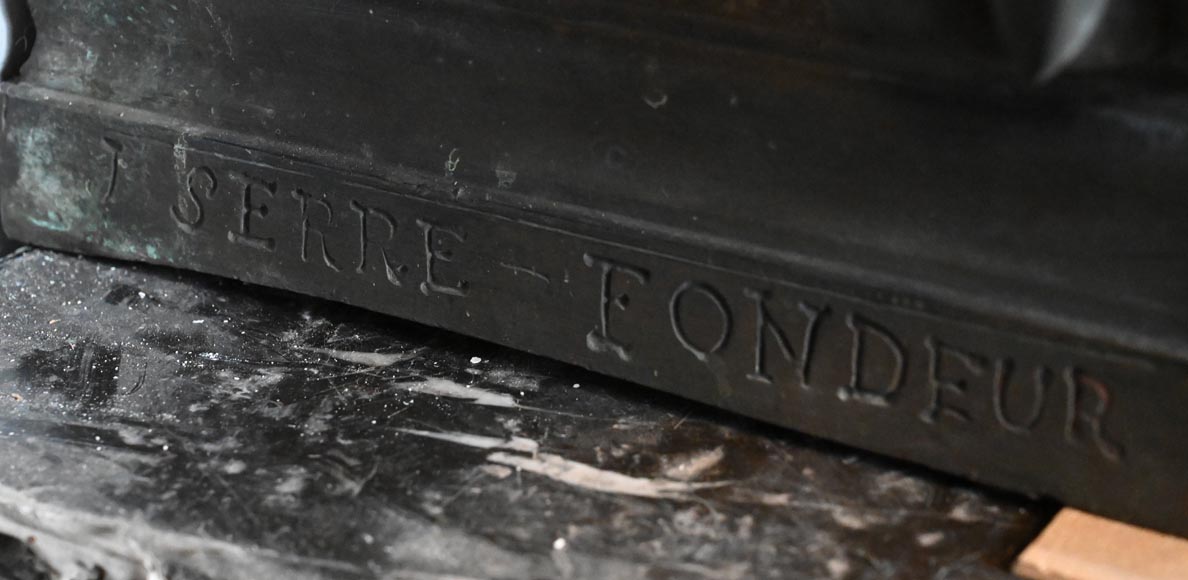 J. SERRE, Pair of bronze caryatids representing Bellona-12