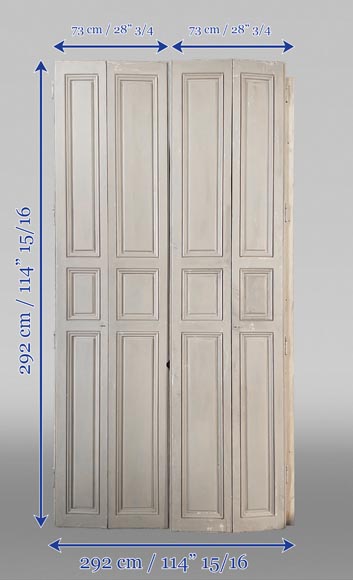 Set of Five Pairs of Folding Interior Oak Shutters-6