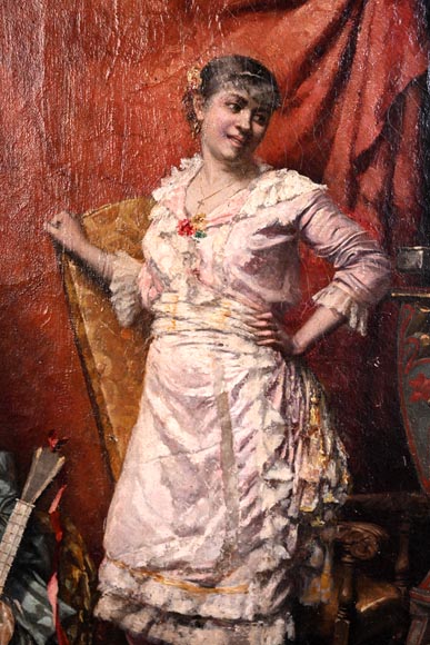 oung Woman with Cockatoo — Painting by Joseph Henri CONDAMIN-2