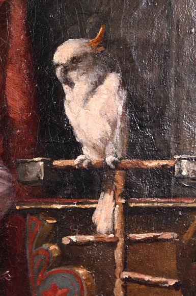 oung Woman with Cockatoo — Painting by Joseph Henri CONDAMIN-3