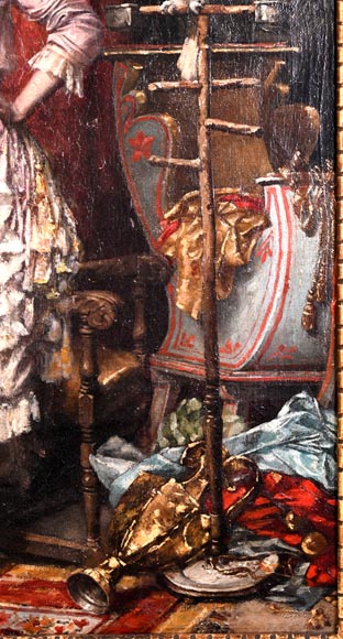 oung Woman with Cockatoo — Painting by Joseph Henri CONDAMIN-4