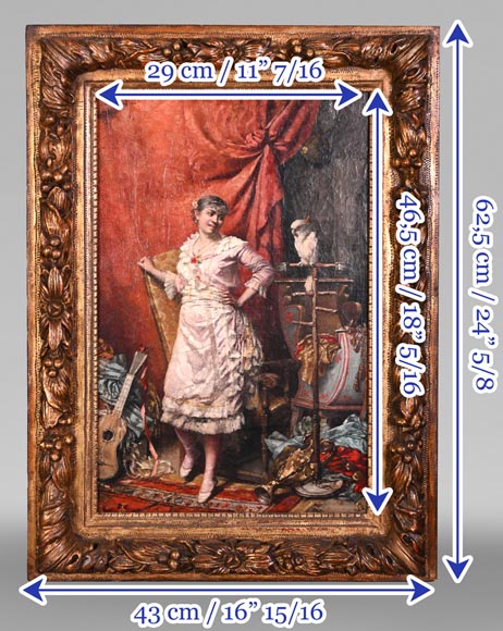 oung Woman with Cockatoo — Painting by Joseph Henri CONDAMIN-8