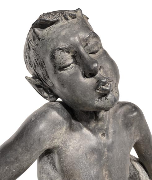 Bronze Fountain Sculpture, Italy, 19th Century Satyr Holding Ducks-3