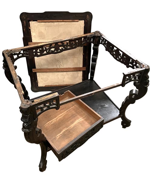 MARTIN-BREY, Japanese-style table with glazed earthenware top-8