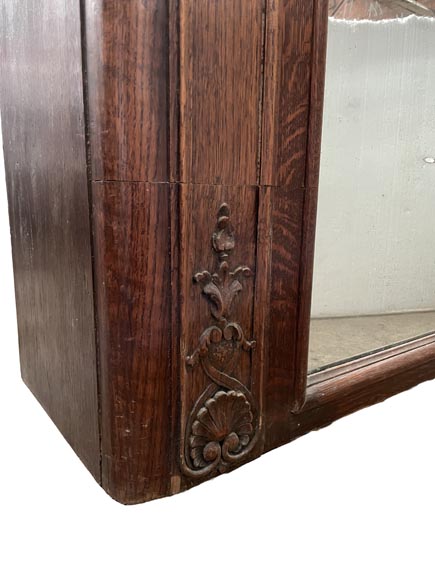 Carved and painted wooden overmantel mirror with a pastoral music trophy, in the Louis XV style, 19th century Carved and painted wooden overmantel mirror with a pastoral music trophy, in the Louis XV style, 19th century-9