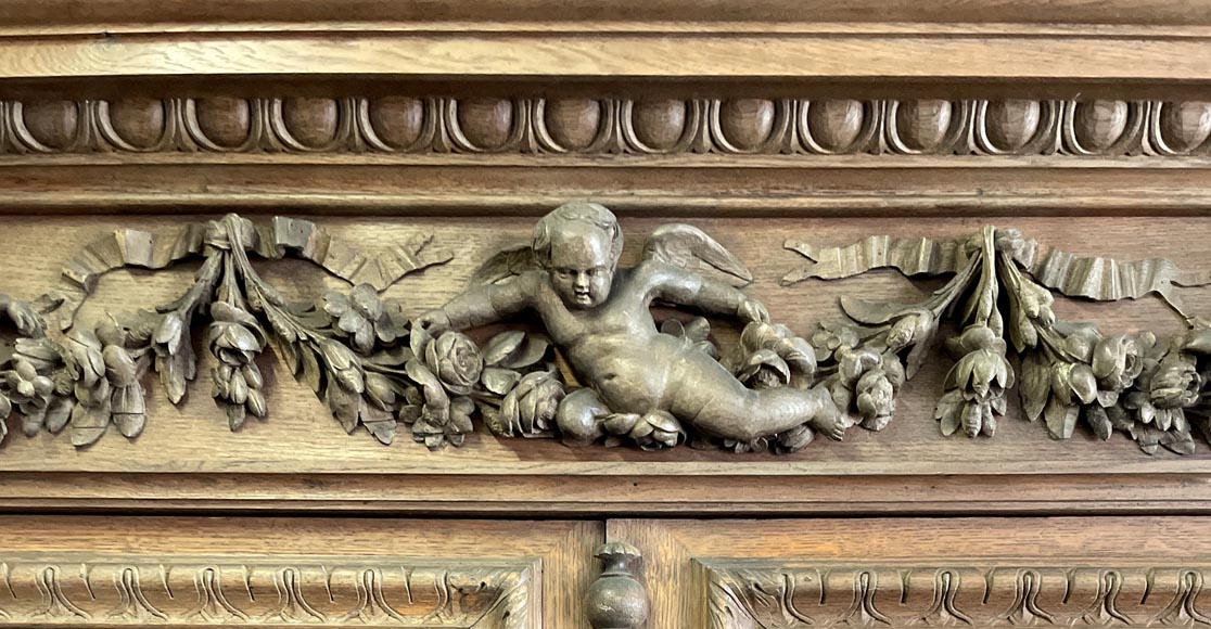 Large Napoleon III Style Oak Buffet – Four Seasons Theme-5