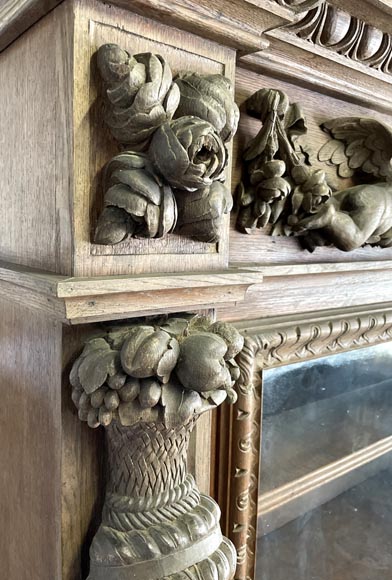 Large Napoleon III Style Oak Buffet – Four Seasons Theme-6