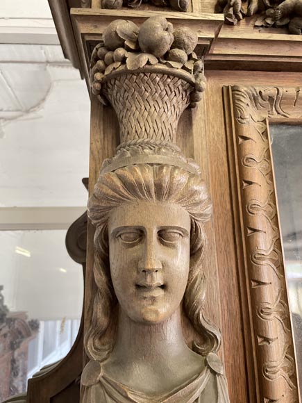 Large Napoleon III Style Oak Buffet – Four Seasons Theme-7