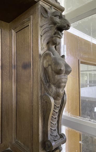 Large Napoleon III Style Oak Buffet – Four Seasons Theme-8