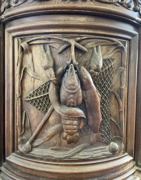 Large Napoleon III Style Oak Buffet – Four Seasons Theme-9