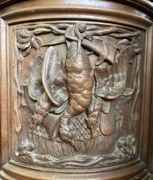 Large Napoleon III Style Oak Buffet – Four Seasons Theme-11