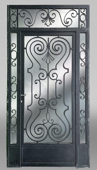 Cast Iron and Glass Exterior Door-0