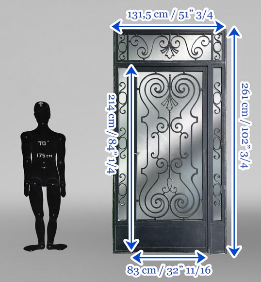 Cast Iron and Glass Exterior Door-5
