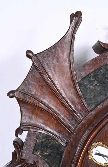 Wall Clock in Carved Wood and Hardstone – 19th Century-9