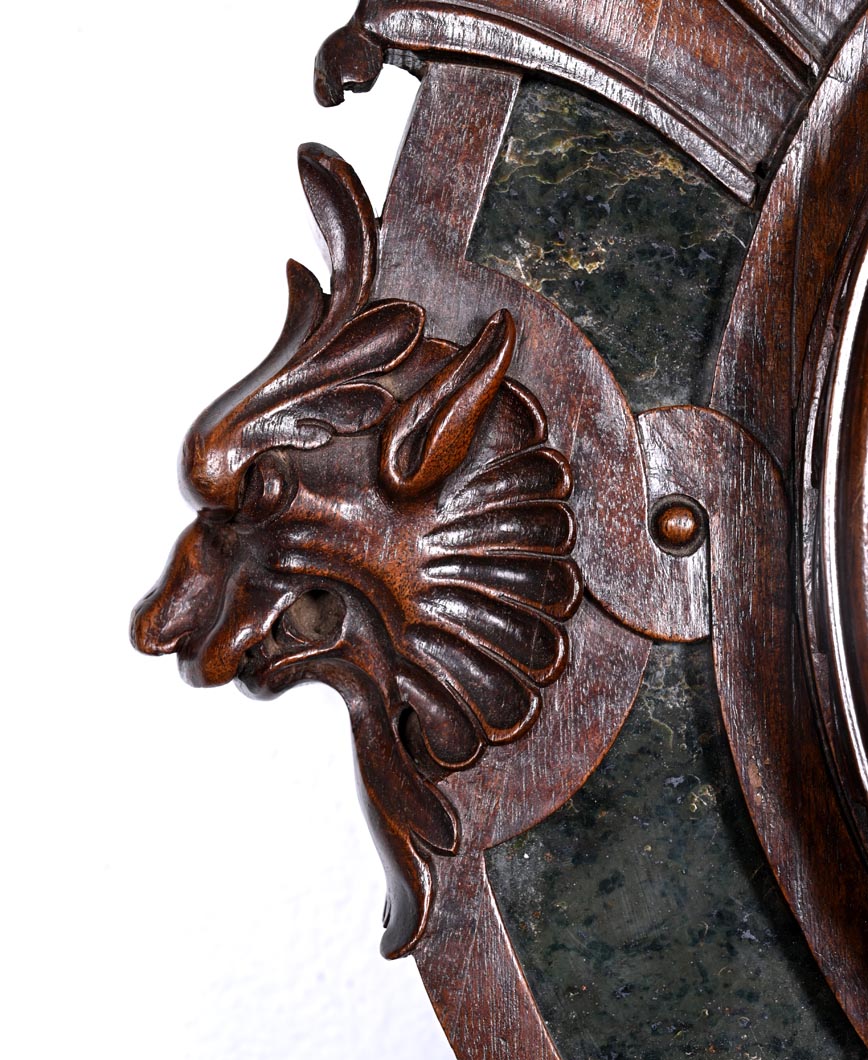 Wall Clock in Carved Wood and Hardstone – 19th Century-10