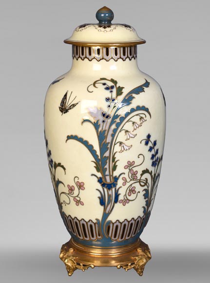CARRIER-BELLEUSE Albert-Ernest — Enameled Porcelain Covered Vase from Sèvres-0