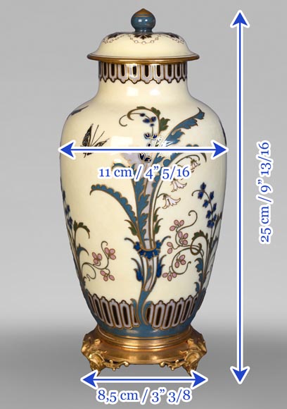 CARRIER-BELLEUSE Albert-Ernest — Enameled Porcelain Covered Vase from Sèvres-9