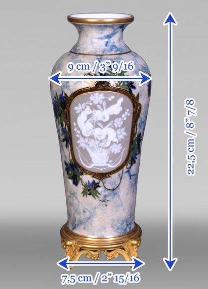 Large glazed porcelain vase from the Sèvres manufactory, decorated in 1880 by Taxile DOAT-9