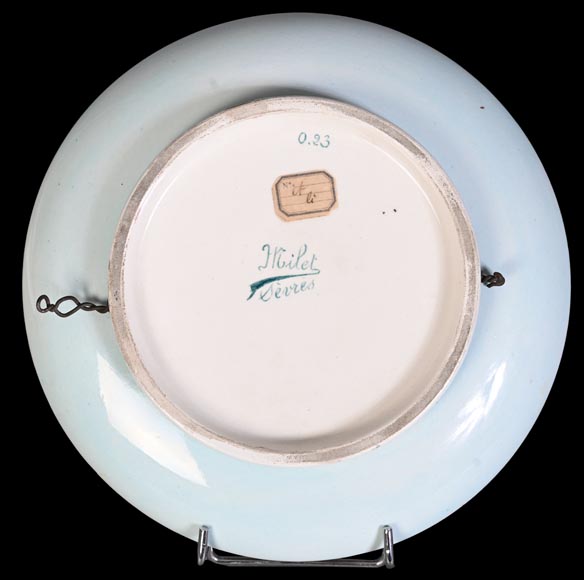 Félix Optat MILET, Large enamelled dish on a gold background, 19th century-15