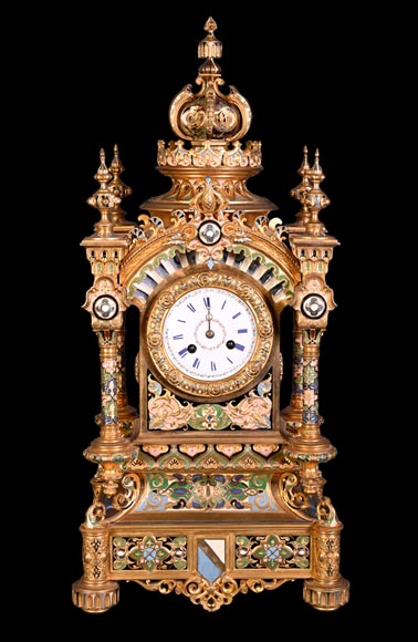Persian-style double-sided clock and garnitures, Charles Stanislas MATIFAT, dated 1851-1