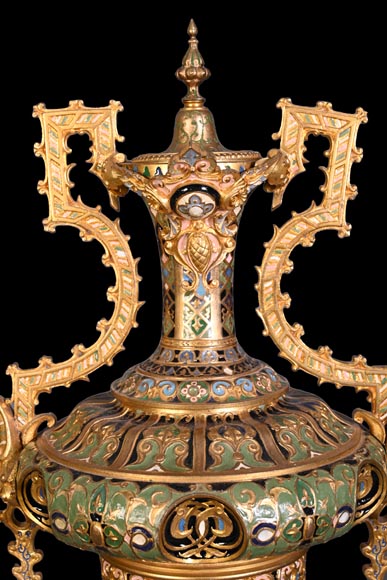 Persian-style double-sided clock and garnitures, Charles Stanislas MATIFAT, dated 1851-16