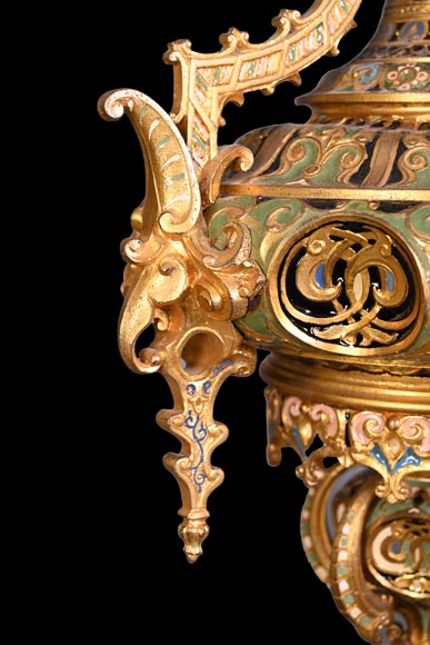 Persian-style double-sided clock and garnitures, Charles Stanislas MATIFAT, dated 1851-19