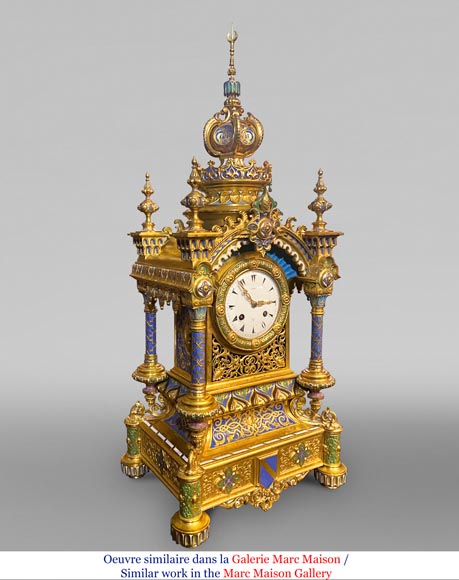 Persian-style double-sided clock and garnitures, Charles Stanislas MATIFAT, dated 1851-22