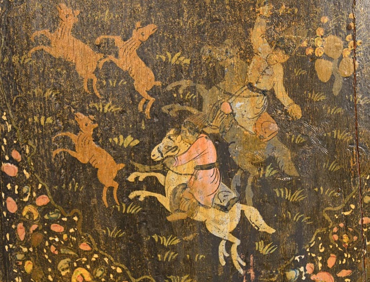 Qajar Art, Set of doors decorated with major scenes of Persian life, late 19th century-3