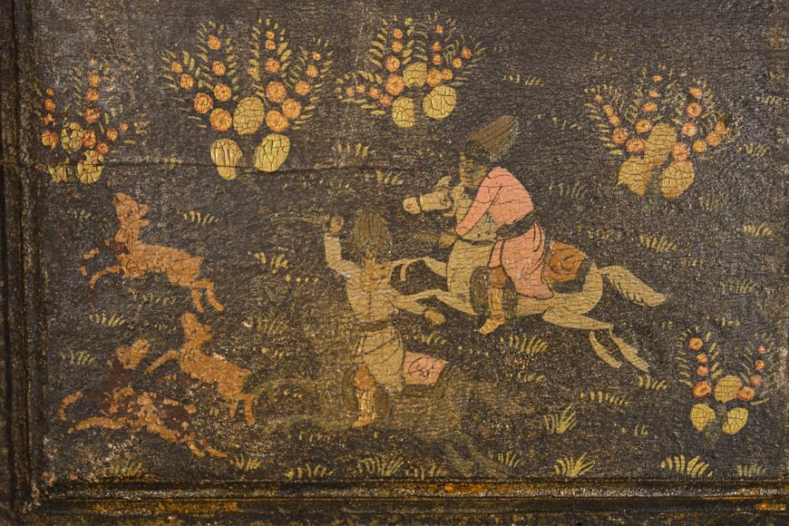 Qajar Art, Set of doors decorated with major scenes of Persian life, late 19th century-10