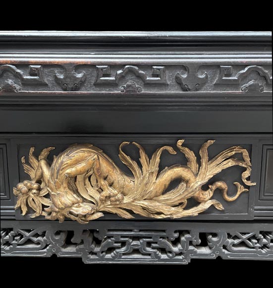 F. GERDERÈS – Japanese-style billiard table in gilded and carved wood-11